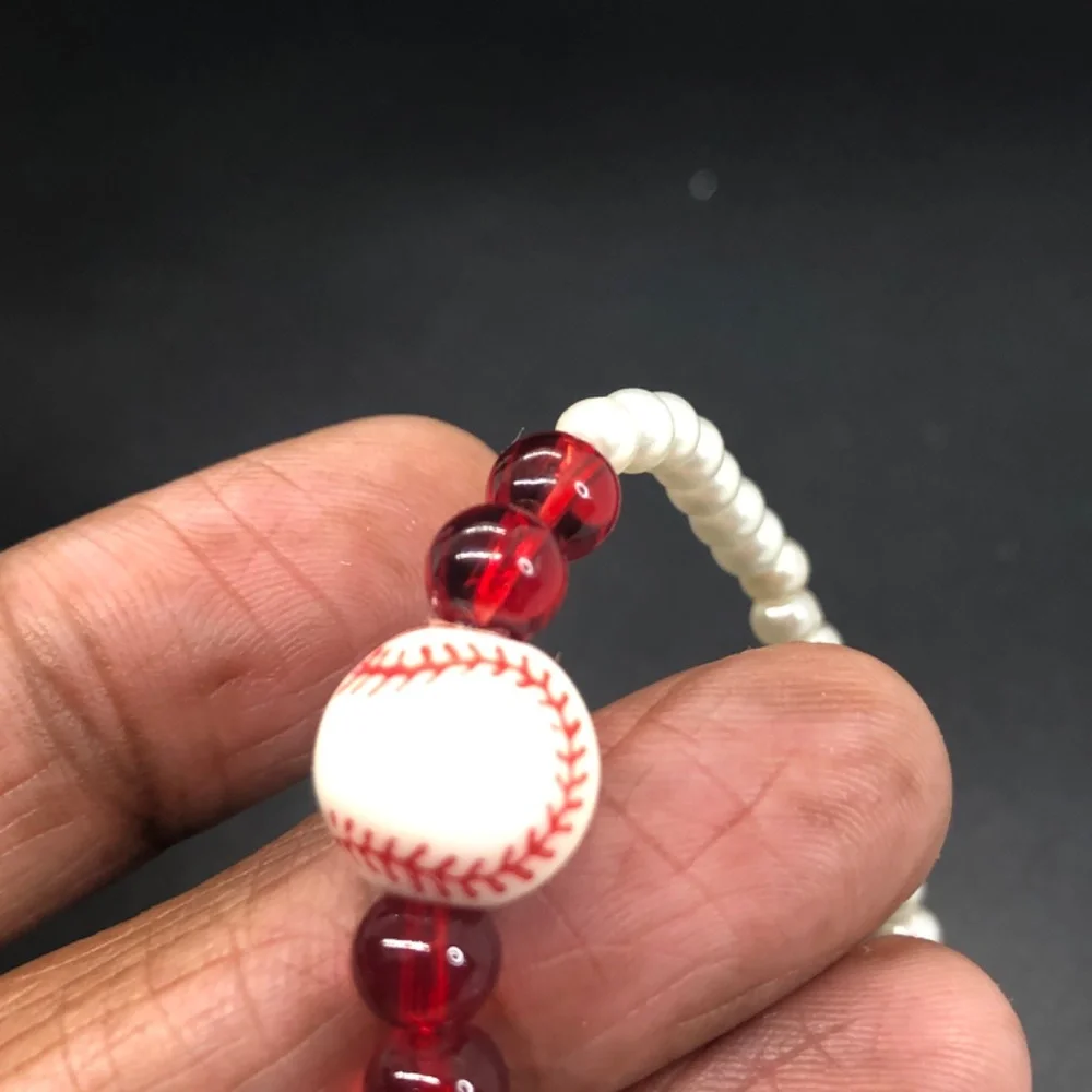 Baseball Faux Pearls Beaded Stretch Bracelets - Picture 6 of 9